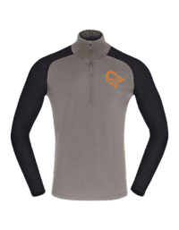 Norrøna PureUll Zip Neck M Castor Grey/Caviar Melange (L)