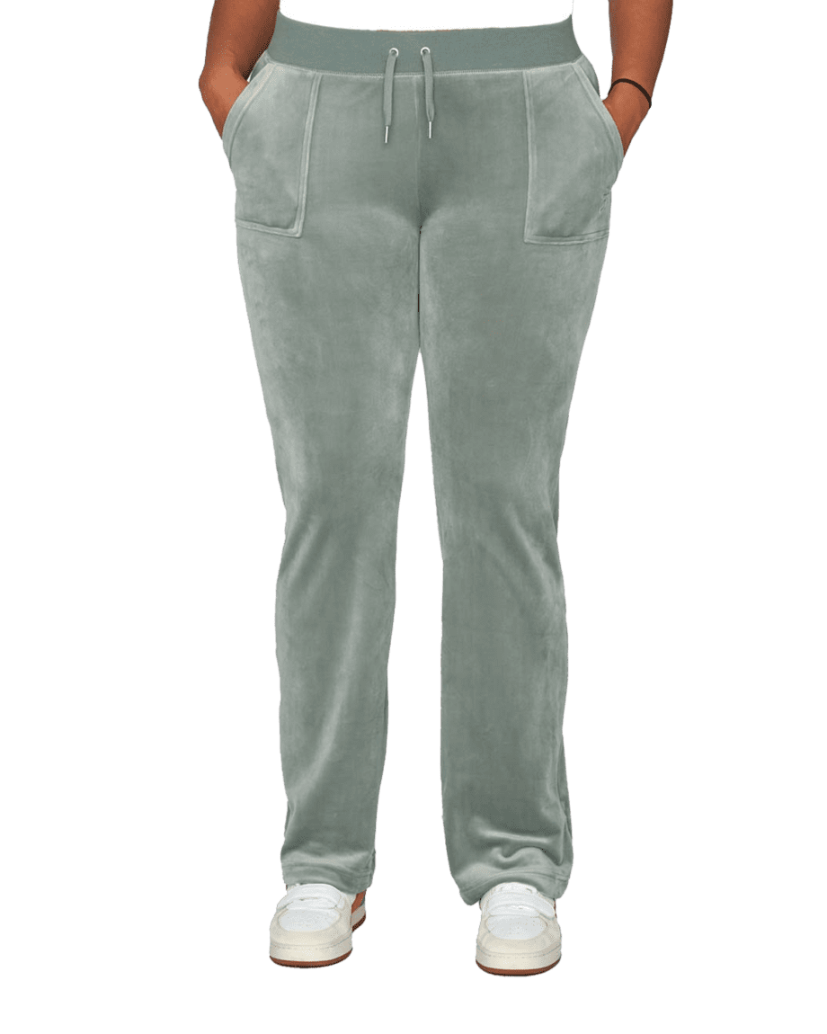 Del Ray Classic Velour Pant Pocket Design W Chinois Green (L)