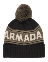 Jacquard Knit Pom Beanie Black/sage/Olive (One Size)