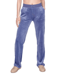 Del Ray Classic Velour Pant Pocket Design W Gray Blue (S)