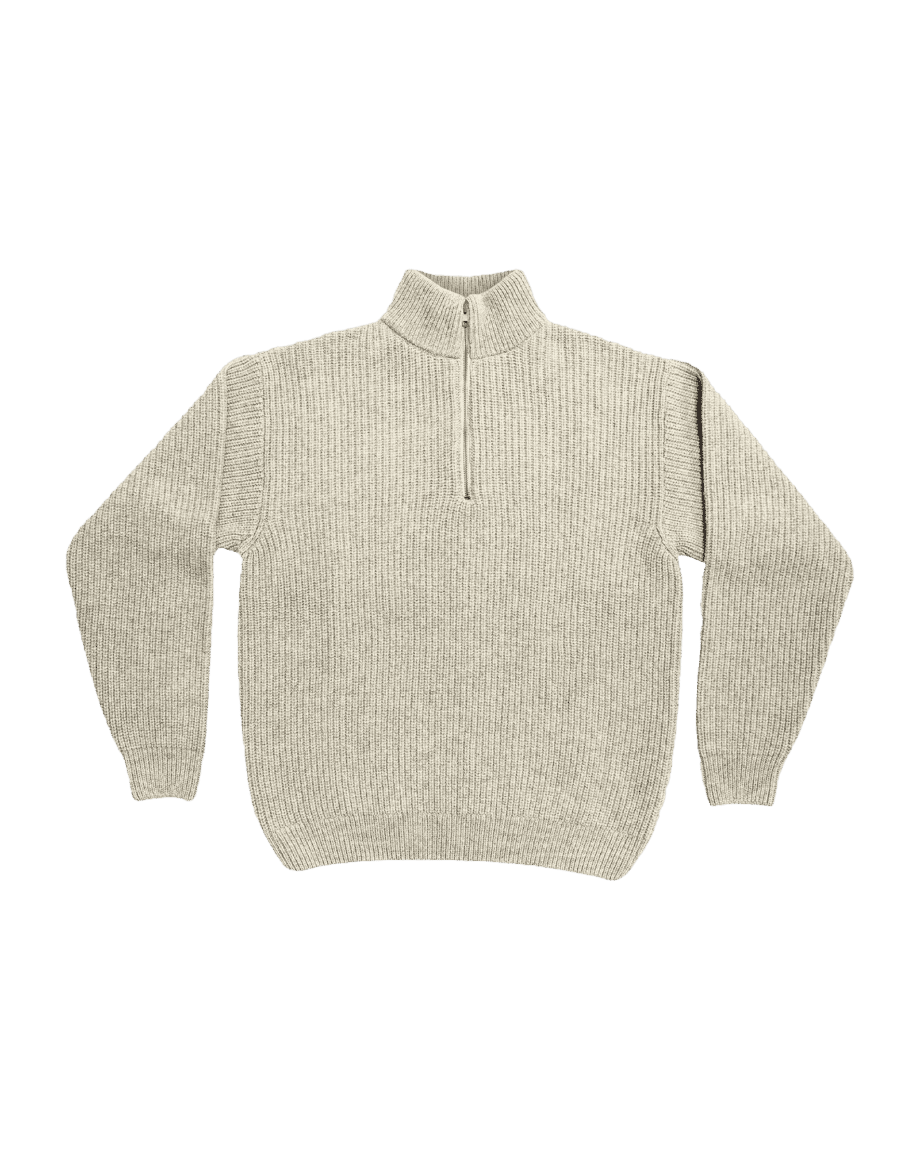 Merino Quarter Zip W Ivory White (XL)
