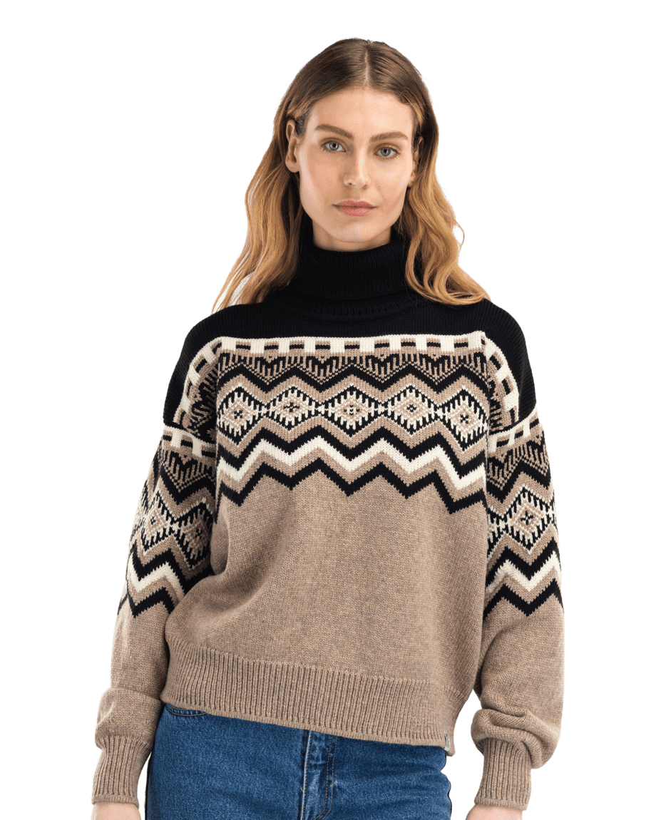 Randaberg Sweater W Brownmel Black Offwhite (M)