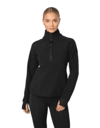 Fusion Pile Henley W Black (XL)