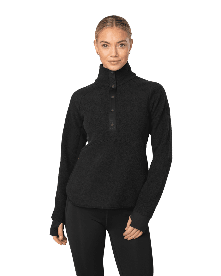Fusion Pile Henley W Black (XL)