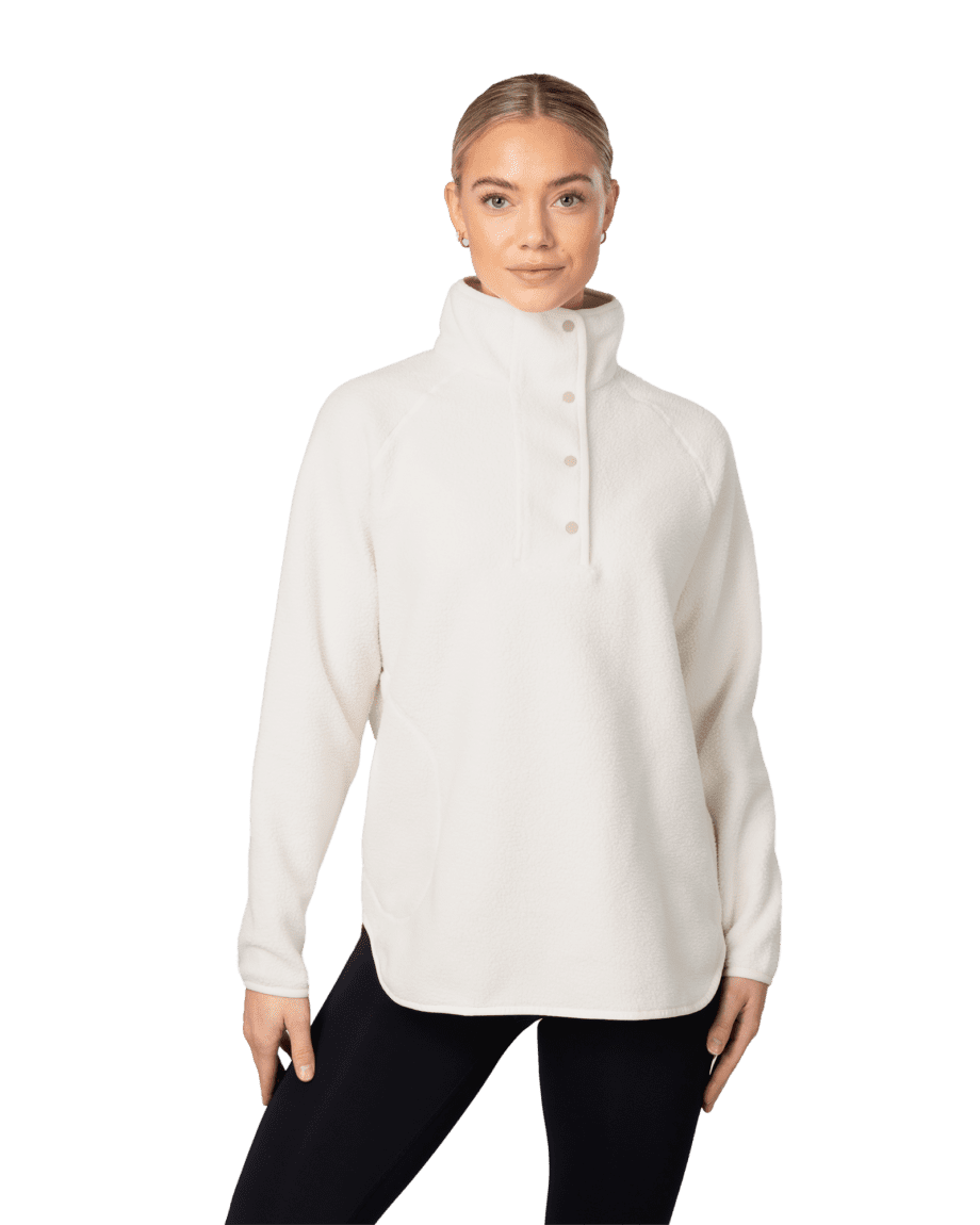 Fusion Pile Oversized Henley W Tofu White (S)