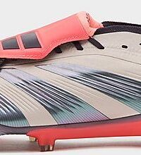 adidas Predator Elite Fold-Over Tongue Firm Ground Boots, Platinum Metallic / Aurora Black / Carbon