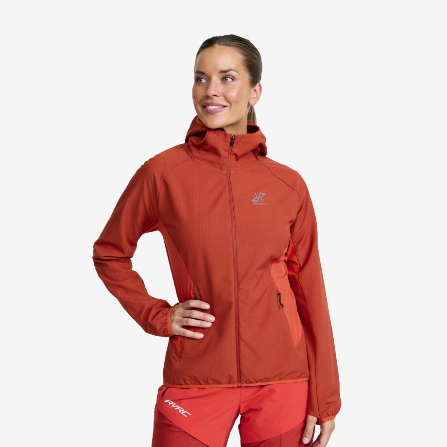 Revolution Race Dam > Jackor > Vindjackor - Distance Pro Wind Jacket - Dam - Aurora Red/Bossa Nova, Storlek:M