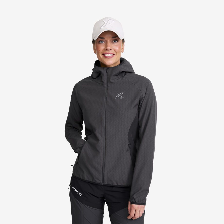 Revolution Race Dam > Jackor > Vindjackor - Distance Pro Wind Jacket - Dam - Anthracite/Black, Storlek:S
