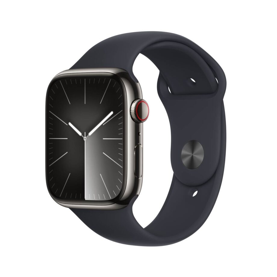 Apple Watch Series 9 GPS+Cell 45mm Graphite Stainl Steel Case Midnight Sport band M/L