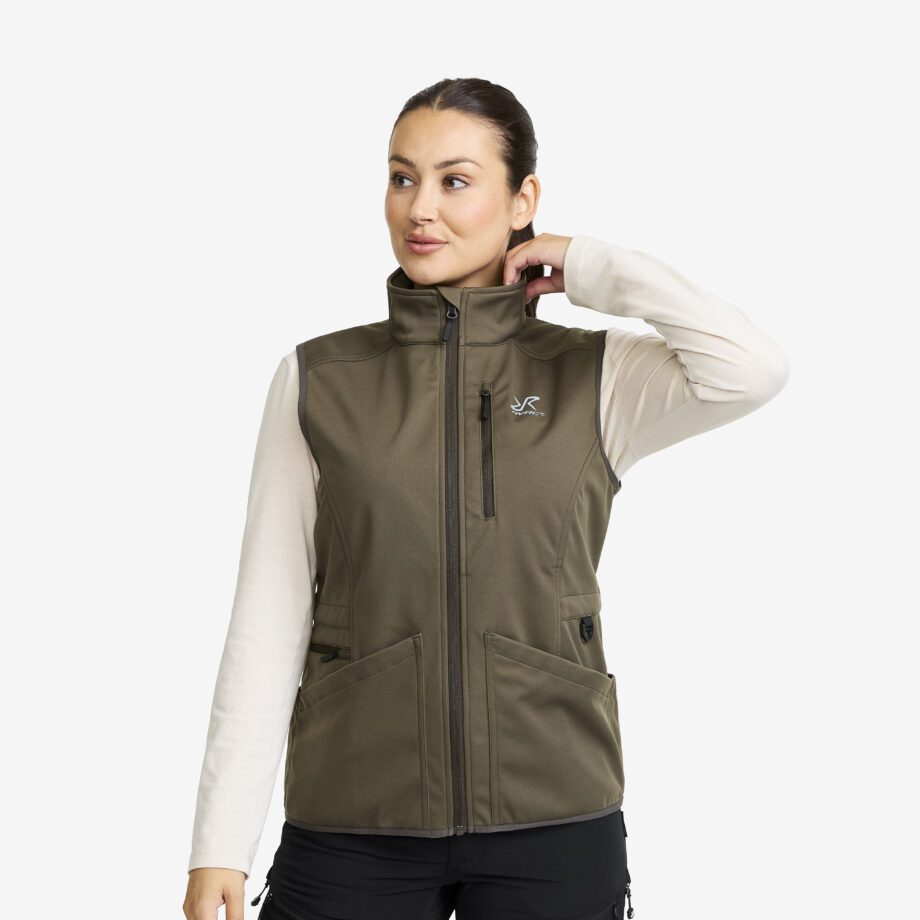Revolution Race Västar - Responder Softshell Vest - Dam - Light Moss Gray, Storlek:3XL