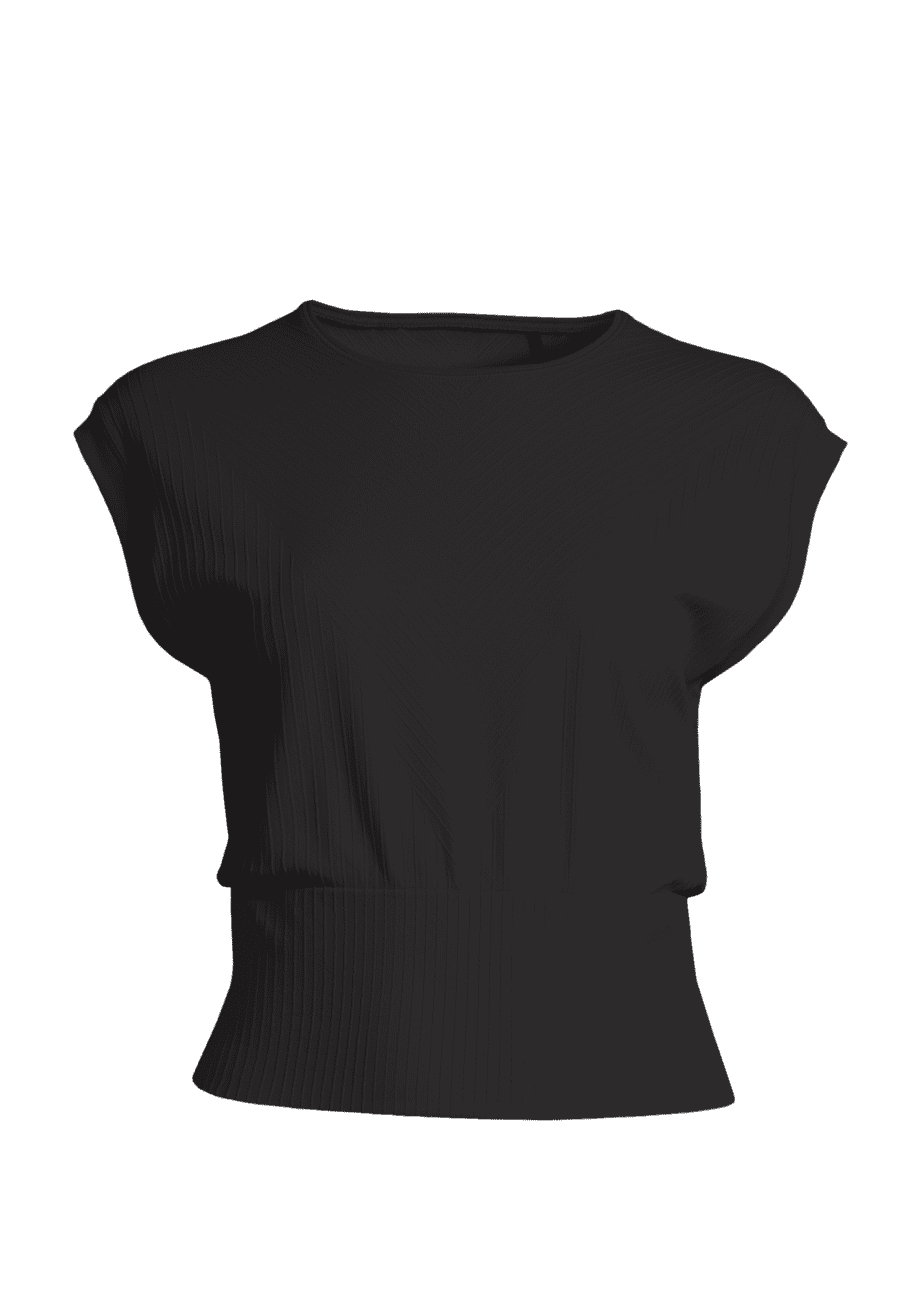 Casall Seamless Graphical Rib Tee - Black