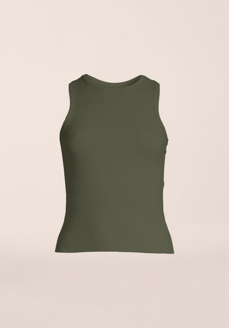 Casall Defined Rib Racerback - Northern Green