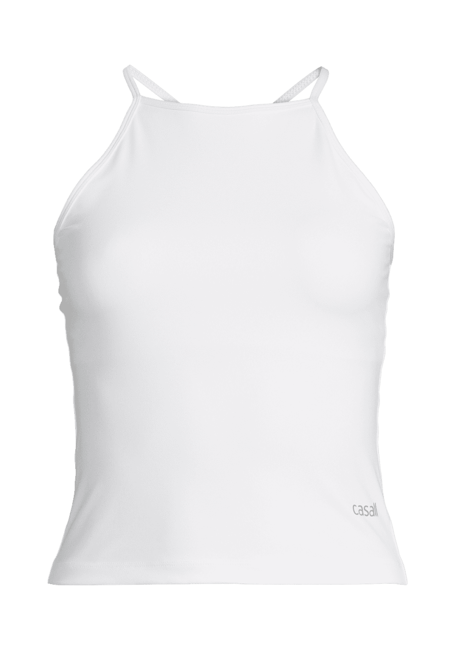 Casall Built-In-Bra Halterneck Tank - White
