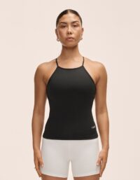 Casall Built-In-Bra Halterneck Tank - Black