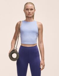 Casall Laser Mesh Crop Top - Blueberry Mist