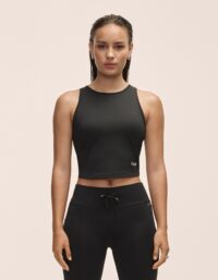 Casall Laser Mesh Crop Top - Black