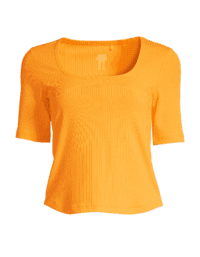 Casall Scoop Rib Tee - Yellow Glaze