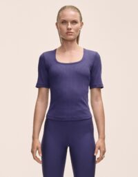 Casall Scoop Rib Tee - Purple Eclipse