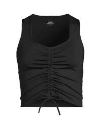 Casall Crease Sleeveless Crop Top - Black