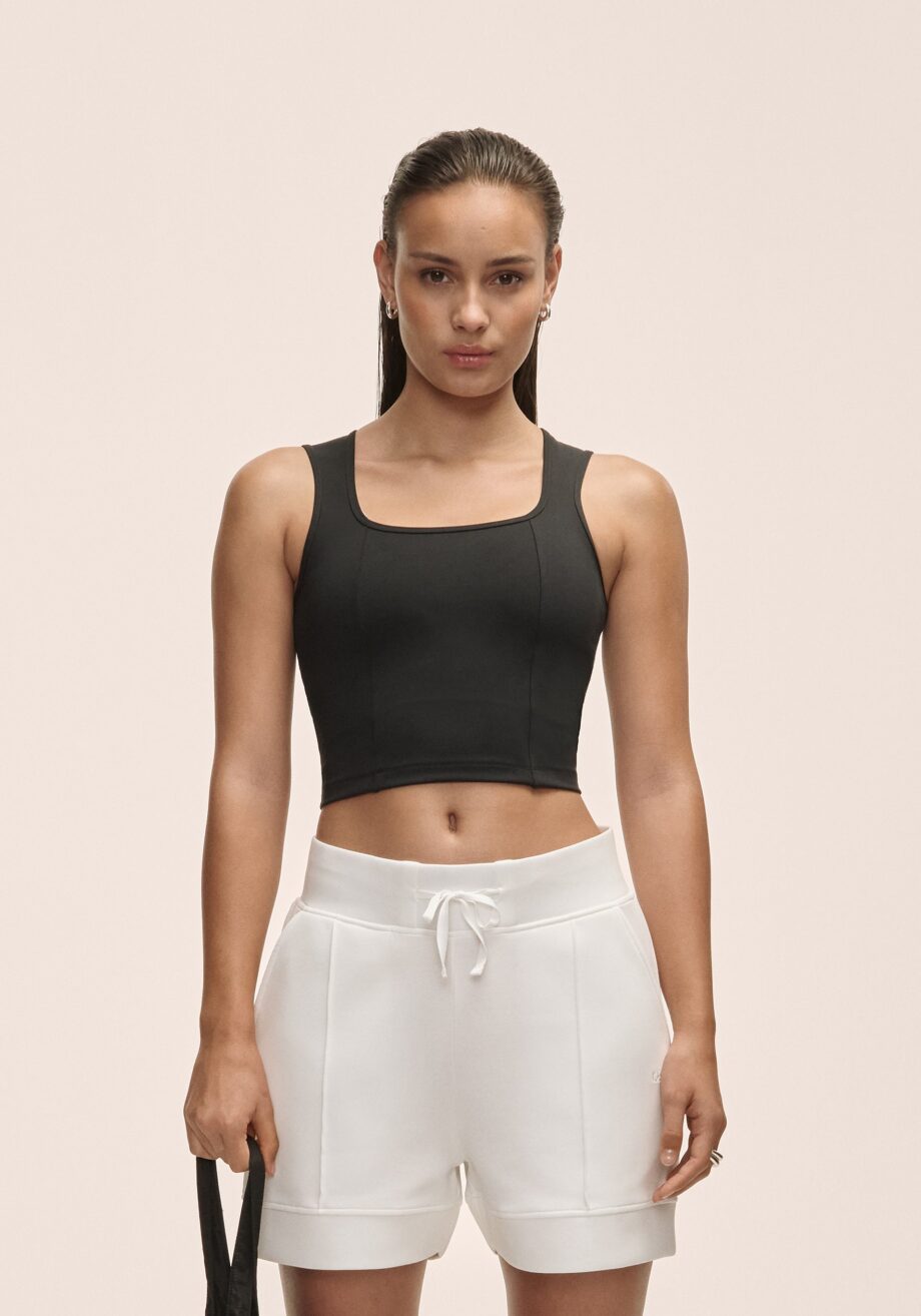 Casall Edge Crop Top - Black