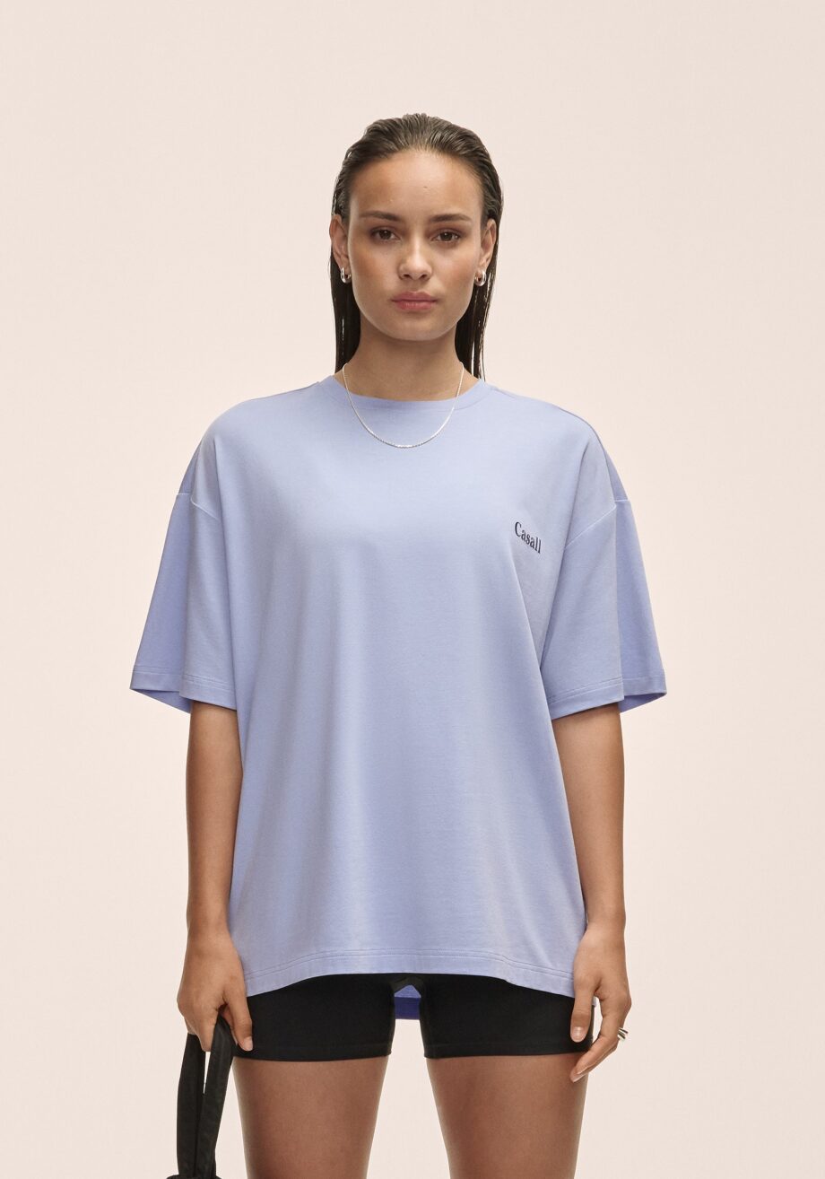 Casall Oversized Cotton Tee  - Blueberry Mist