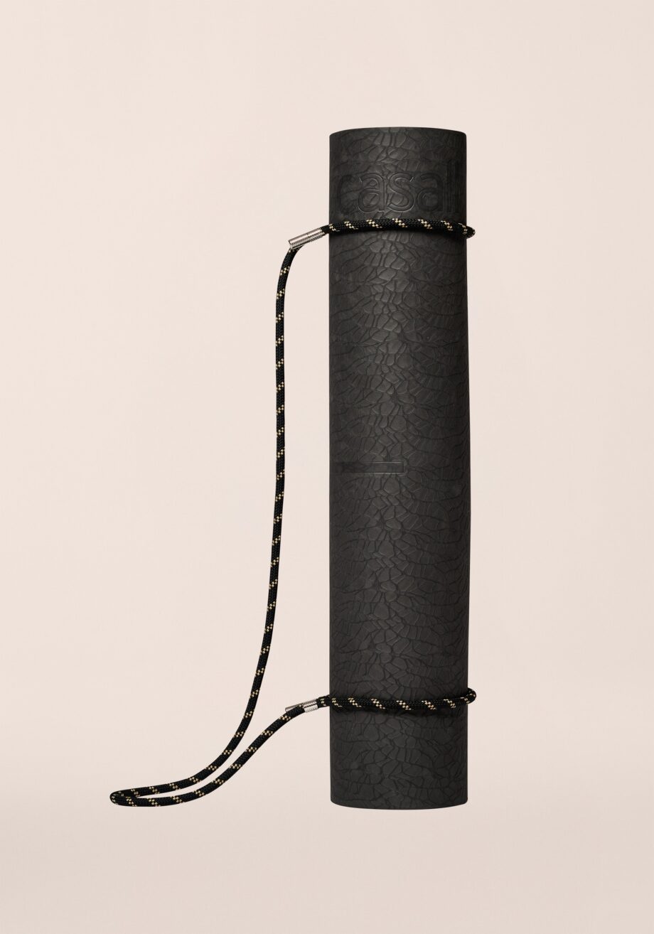 Casall Braided Yoga Mat Carry Strap - Black/Beige