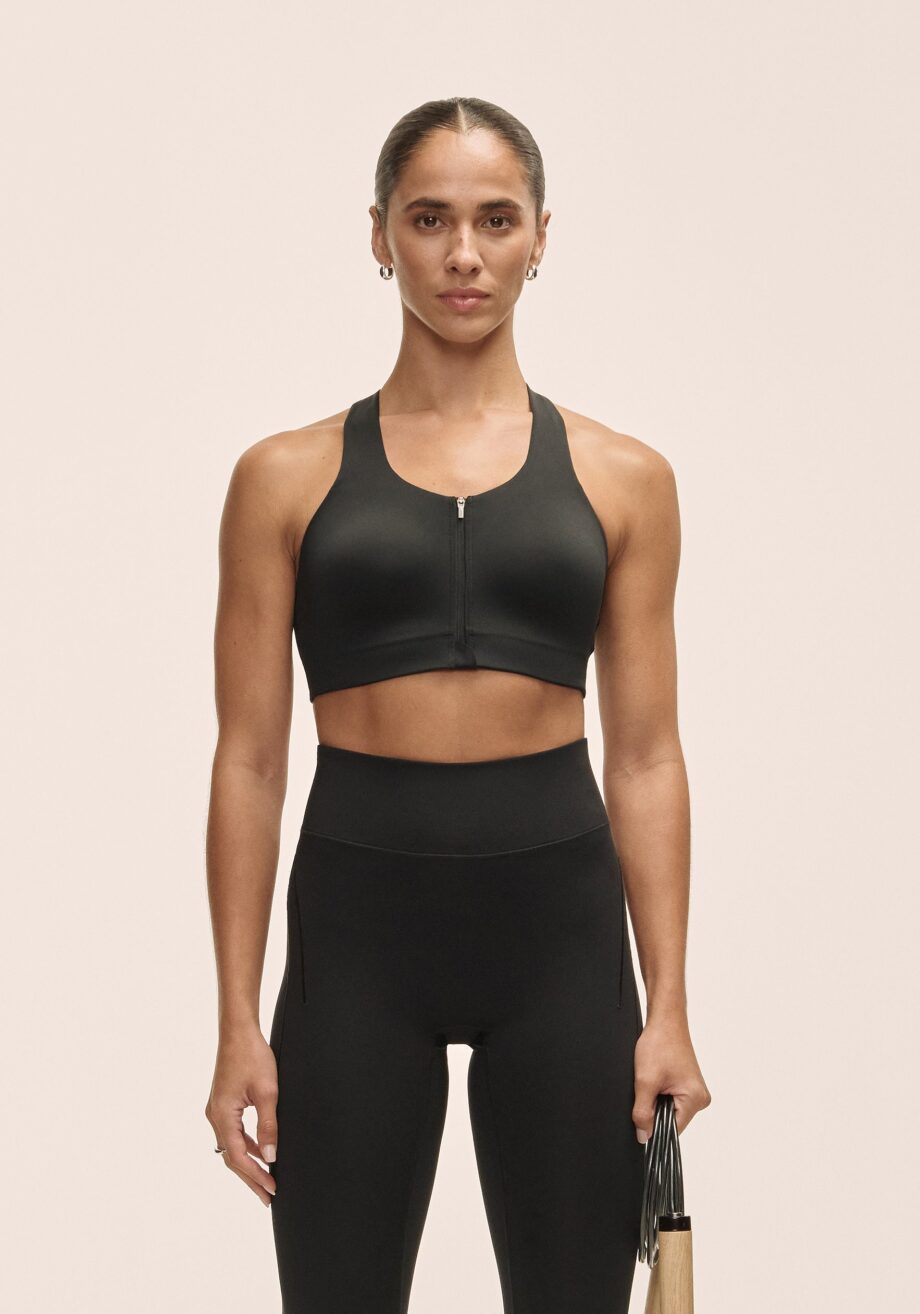 Casall Impact Zip Sports Bra - Black
