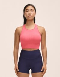 Casall Multi Rib Seamless Padded Sports Top - Soft Berry