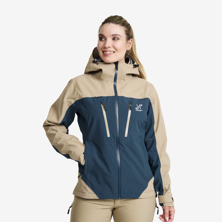 Revolution Race Silence Proshell 3L Jacket - Dam - Khaki/Moonlit Ocean, Storlek:S - Dam > Jackor > Regn- & Skaljackor