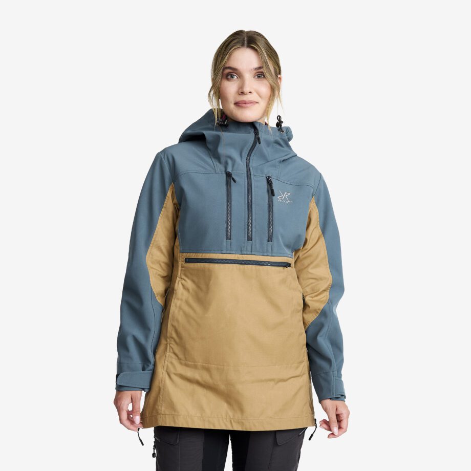Revolution Race Skaljacka & Vindjacka - Outdoor Anorak - Dam - Orion Blue/Kelp Beige, Storlek:XS