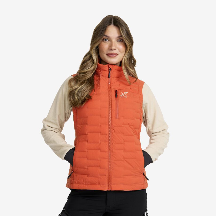 Revolution Race Västar - Flex Stretch Down Vest - Dam - Mecca Orange, Storlek:3XL