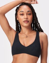Stronger - Textured V-neck Bikini Top