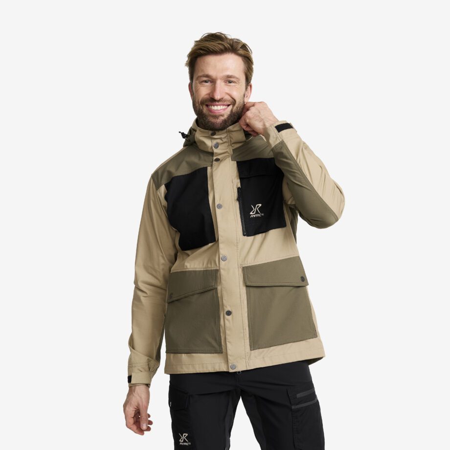 Revolution Race Skaljacka & Vindjacka - Rambler Lightweight Pro Jacket - Herr - Khaki/Light MossGray, Storlek:S