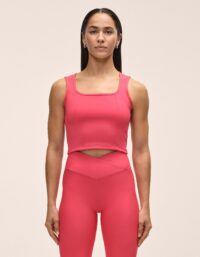 Casall Edge Crop Top - Ruby Blush