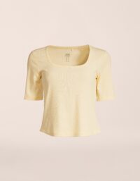 Casall Scoop Rib Tee - Milky Vanilla
