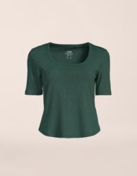Casall Scoop Rib Tee - Dark Pine