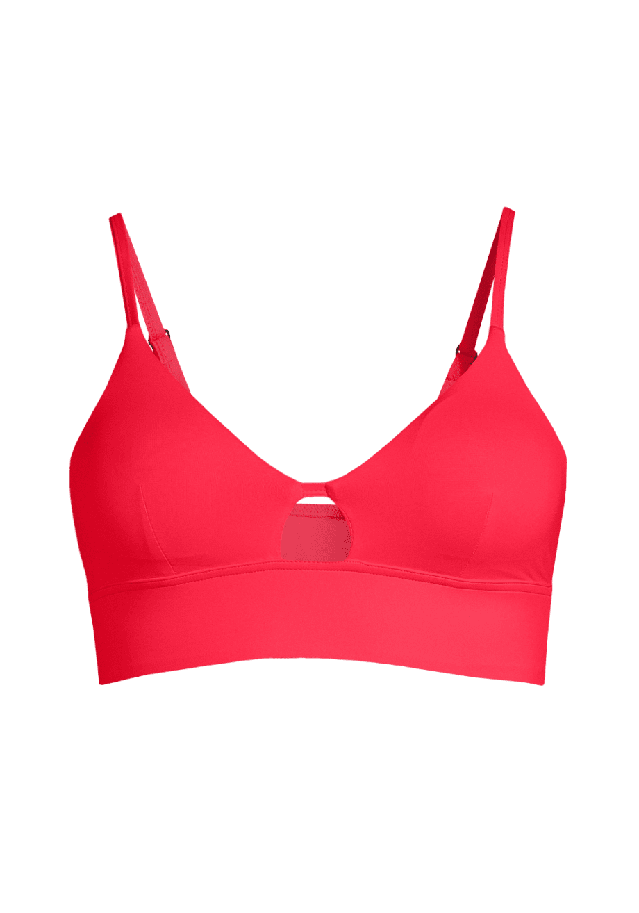 Casall Triangle Cut-Out Bikini Top - Summer Red