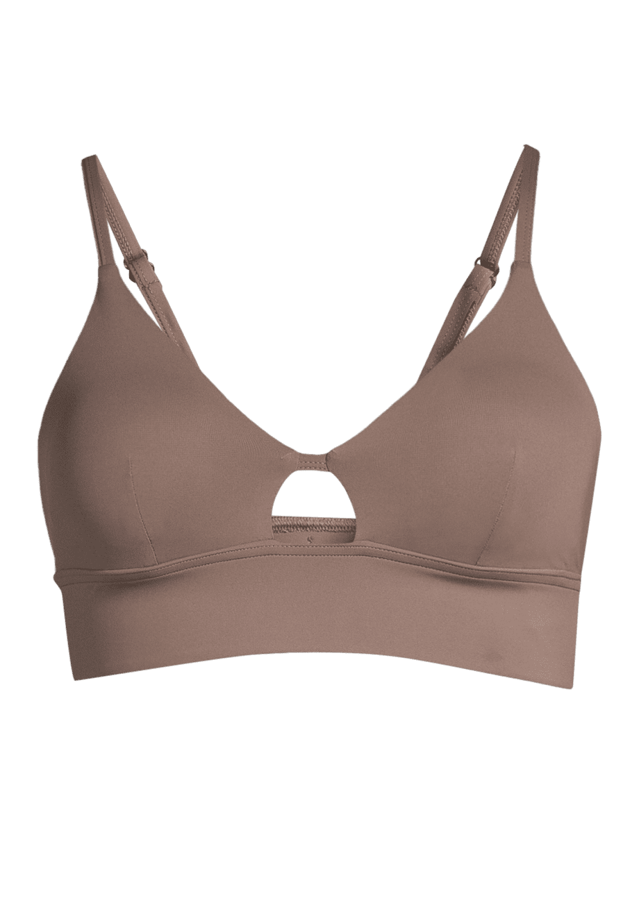 Casall Triangle Cut-Out Bikini Top - Dark Taupe