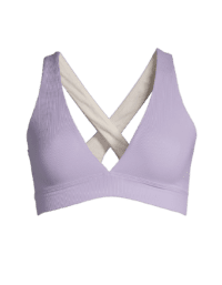 Casall V-neck Crossback Rib Bikini Top - Lavender