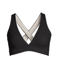 Casall V-neck Crossback Rib Bikini Top - Black
