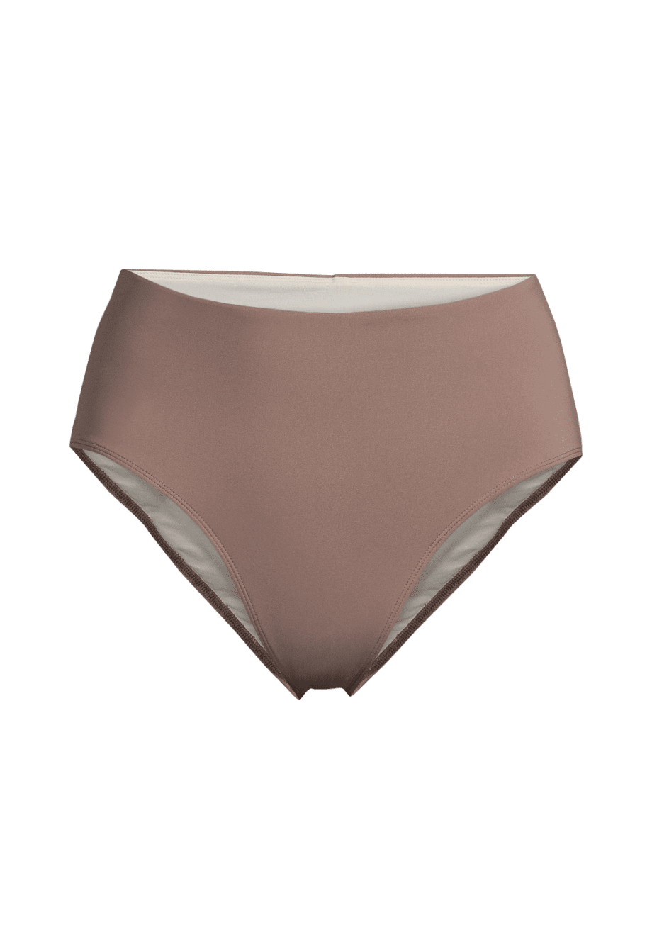 Casall Back Detail High Waist Bikini Hipster - Dark Taupe