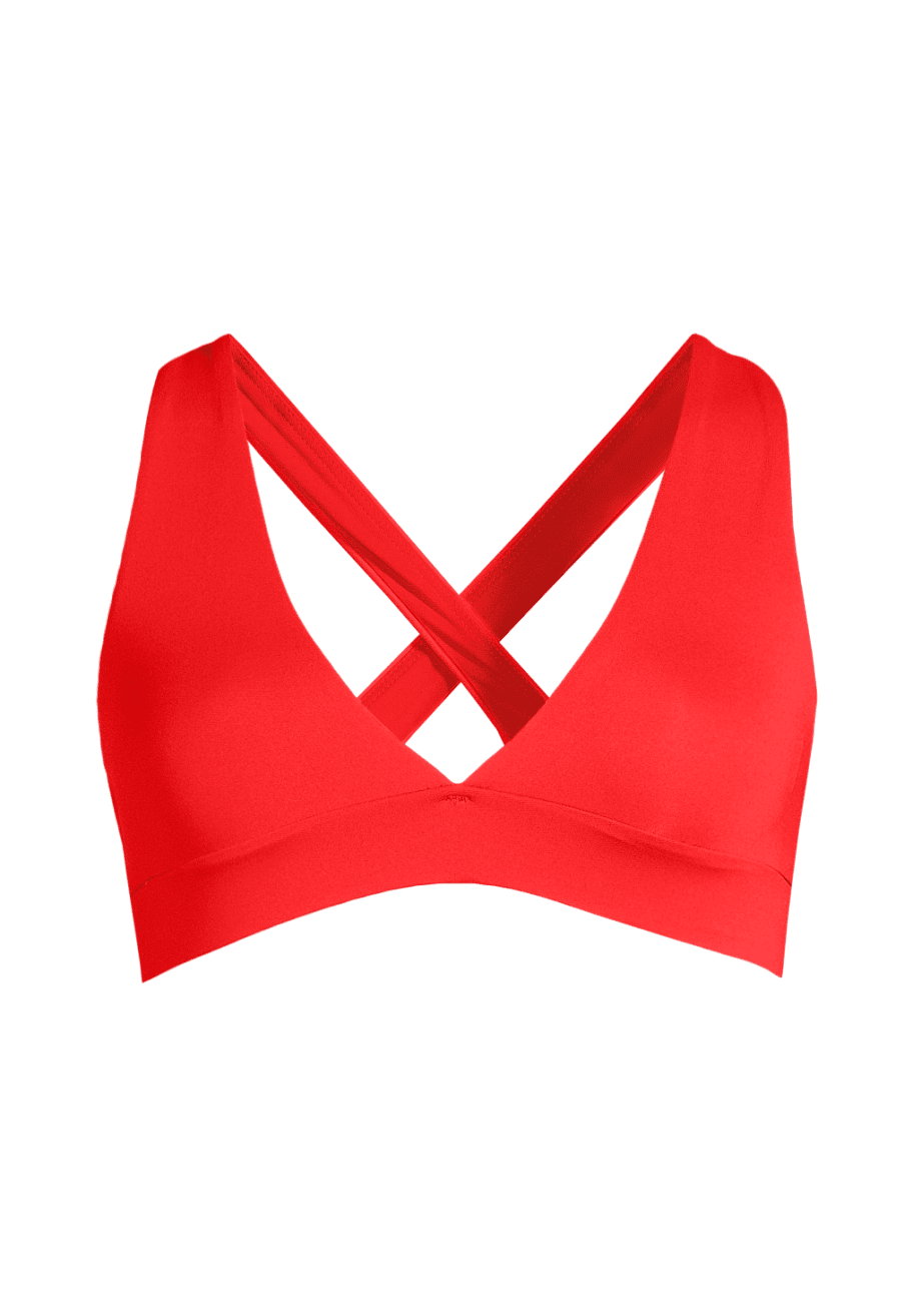 Casall V-Neck Crossback Bikini Top - Summer Red