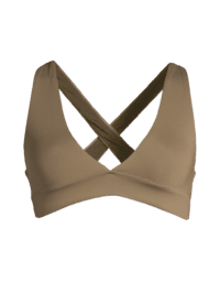 Casall V-Neck Crossback Bikini Top - Seaweed Green
