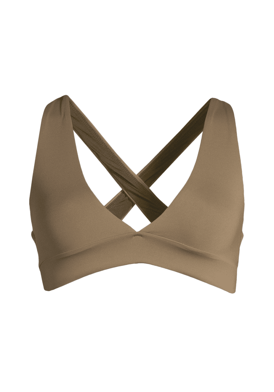 Casall V-Neck Crossback Bikini Top - Seaweed Green
