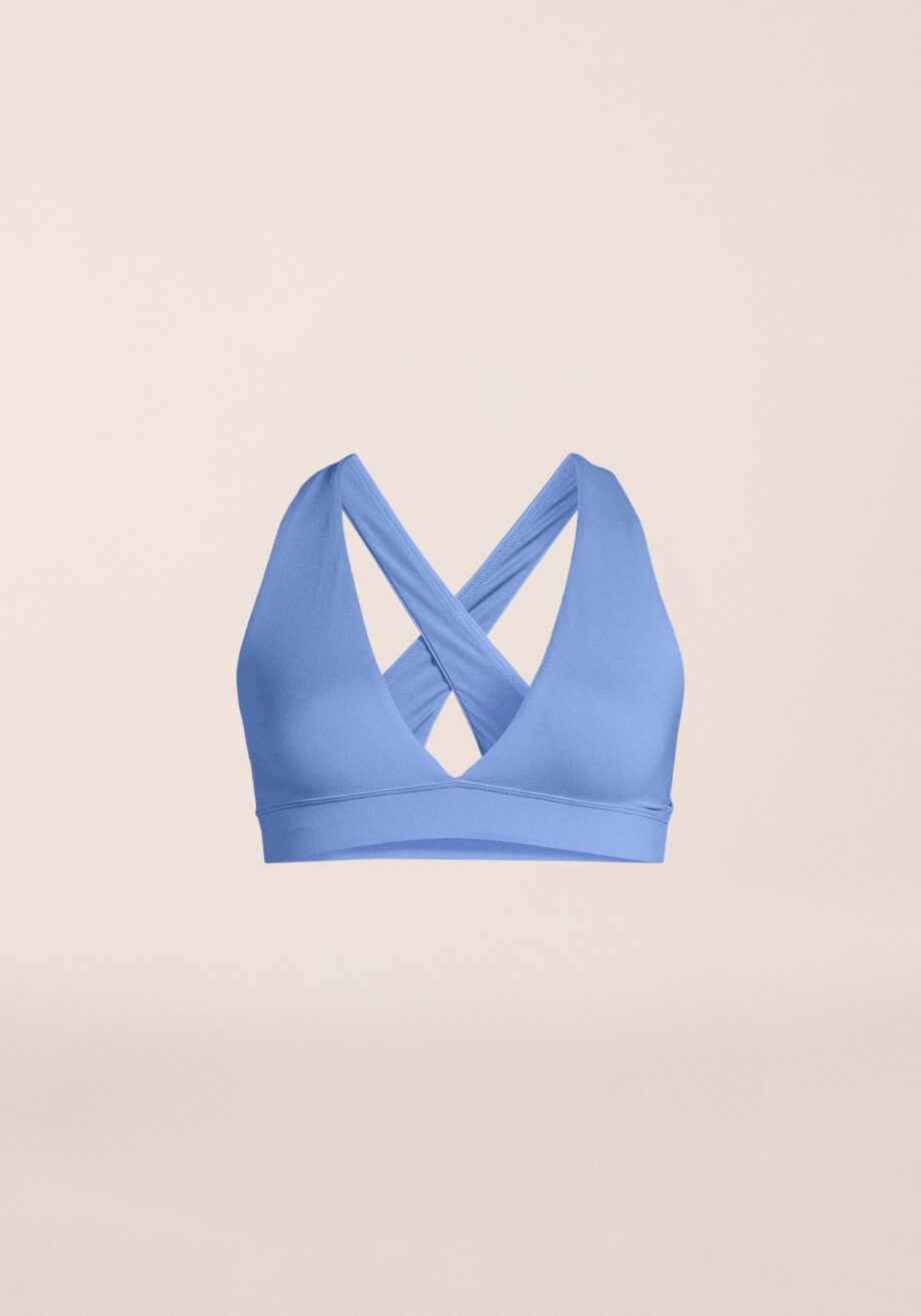 Casall V-Neck Crossback Bikini Top - Riviera Blue