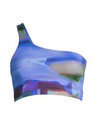 Casall One Shoulder Printed Bikini Top - Blue Nostalgia
