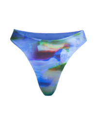 Casall High Waist Brazilian Printed Bikini Bottom - Blue Nostalgia