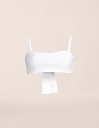 Casall Waffle Bandeau Tie Back Bikini Top - White