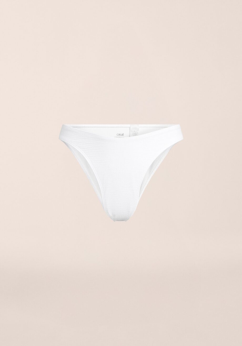 Casall Waffle High Leg Bikini Bottom - White