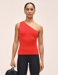 Casall One Shoulder Bra Tank - Bold Red